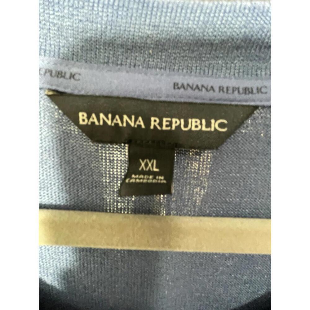 Banana Republic Long Sleeve Crew Neck T Shirt Blue XXL Made in Cambodia - Picture 2 of 3